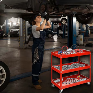 3-परत यांत्रिक कार्यशाला उपकरण गाड़ी ट्रॉली व्हील से जुड़ी टूलबॉक्स गैरेज वर्कबेंच रैक - Product Image 6
