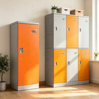 Armoire de chambre autoportante en plastique avec serrure à clé pour piscine, école, salle de sport, vestiaire