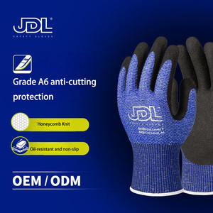 قفازات النتريل المقاومة للقطع من المستوى 6 للنجارين وعمال البناء، قفازات عمل مقاومة للقطع، مقاومة للتآكل والتمزق، مزودة بنقاط - Product Image 2