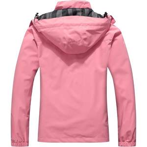 Moerdeng Chaqueta impermeable para mujer, ligera, con capucha, para senderismo al aire libre, viajes, color rosa - Product Image 3