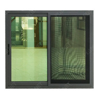 Ventana Corredera de Aluminio con Marco Delgado, Ventana de Privacidad con Vidrio Tintado para Viviendas Residenciales