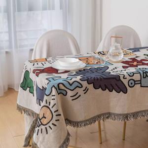 Grosir selimut lempar khusus katun poliester murah selimut tenun sublimasi dengan rumbai Jacquard - Product Image 3