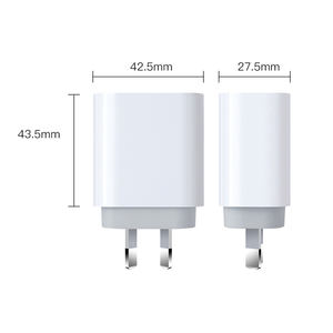 Mini chargeur mural double port Type-C 30W USB-A QC3.0 18W Total 30W PD (non-GaN) pour iPhone Samsung <span class=keywords><strong>Google</strong></span> <span class=keywords><strong>Pixel</strong></span> - Product Image 3