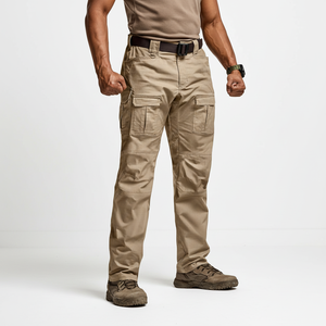 Pantalones Cargo Tácticos Rectos Flexibles Ripstop para Hombre OEM ODM, Cintura Media, Cierre de Cremallera, Deportivos, Impermeables, Elásticos, Ligeros, para Senderismo EDC - Product Image 1