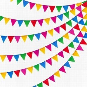 Design Colorful Multi Color <b>Small</b> Pieces Plain Design Printed Pennant Flags - Product Image 1