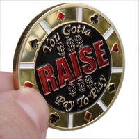 Pièce de collection personnalisée en alliage de zinc plaqué or et émaillée, thème poker, pour cadeaux souvenirs, vente en gros