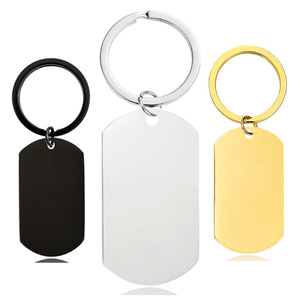 Tùy Chỉnh Khắc Biểu Tượng Hình Chữ Nhật Vuông Vòng Keyring Dải Thanh Trống Móc Chìa Khóa Gương Đánh Bóng Thép Không Gỉ Tự Làm Keychain - Product Image 3