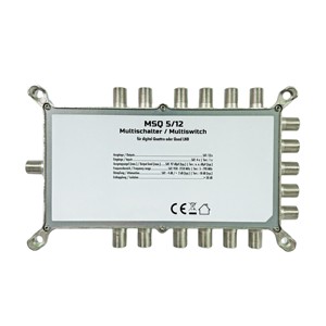 MSQ512 5x12 Terminal Satellite Multiswitch 950-2150MHz Amplificateur 4 <span class=keywords><strong>SAT</strong></span> + 1 Terre 12 Quattro Quad LNB 4K Ultra HD DVB-S2 Métal - Product Image 6