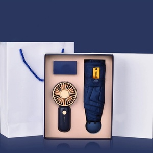 Custom Modern Corporate Gift Set Logo Printed Premium Dual-Folding <b>Umbrella</b> <b>Windproof</b> Auto Open Button Luxury Promotional - Product Image 1