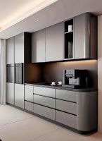 Armoire latérale à double battant avec portes vitrées anti-poussière et tiroirs de rangement profonds pour cuisine familiale en zone humide et bord de mer