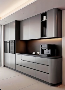 Armoire latérale à double battant avec portes vitrées anti-poussière et tiroirs de rangement profonds pour cuisine familiale en zone humide et bord de mer - Product Image 3