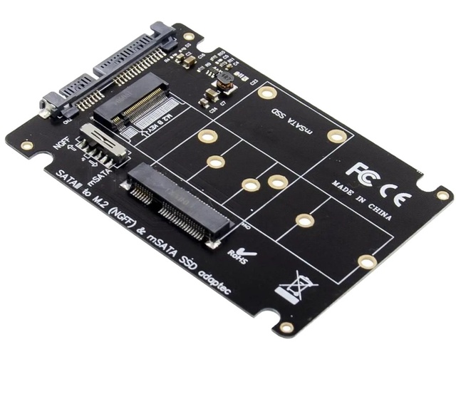 Fervit Internal Wired 2.5-inch SATA III to M.2 B & MSATA SSD Adapter-Stock