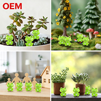 Figurine de grenouille verte miniature en plastique et résine OEM, ornement de micro-paysage, accessoires de décoration pour maison de poupée et bonsaï, artisanat DIY