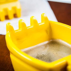 3D <strong>Yellow</strong> Excavator Bucket Model Cafe Coffee <strong>Mug</strong> With Spade Shovel Spoon Funny Digger Ashtray Cake Container Tea Cup W24-536 - Product Image 5