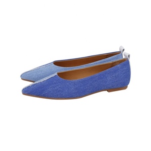 <span class=keywords><strong>Scarpe</strong></span> a punta piatta da donna personalizzate all'ingrosso in Denim <span class=keywords><strong>blu</strong></span> per bambini Slip on <span class=keywords><strong>scarpe</strong></span> da balletto Casual per ragazze - Product Image 3