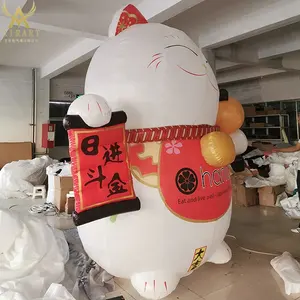 Gato inflable de aire por suerte, soporte para exteriores, mascota, inflable, Maneki Neko con logo 2m/5m/10m
