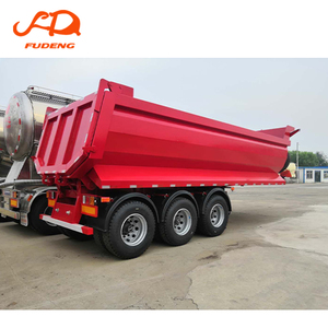 Remolque Volquete Trasero en Forma de U de 3 Ejes Personalizado FUDENG, Remolque Volquete con Cilindro Hidráulico de 40-45 Metros Cúbicos en Venta en Sierra Leona - Product Image 5