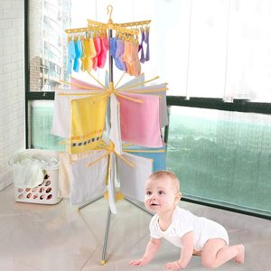 Colgador <span class=keywords><strong>de</strong></span> ropa plegable <span class=keywords><strong>de</strong></span> acero inoxidable para bebé, tendedero multifuncional para sala <span class=keywords><strong>de</strong></span> estar, perchero - Product Image 5