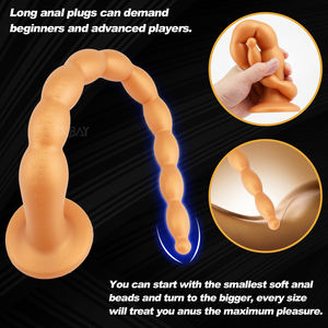SEXBAY le Plug Anal le Plus Populaire, Plug Anal Extra Long <span class=keywords><strong>en</strong></span> Silicone Liquide avec 12 Perles, Favoris des Hommes et des Femmes - Product Image 4