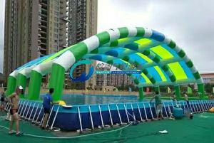 Cubierta Inflable Transparente para Piscina de PVC, Cubierta Impermeable para Piscina con Ventanas, Fácil de Instalar, para Piscinas Exteriores - Product Image 4