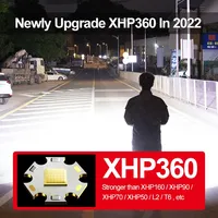 スーパーXHP360最も強力なLed懐中電灯XHP360ハイパワートーチライト充電式戦術懐中電灯26650 Usbキャンプランプ