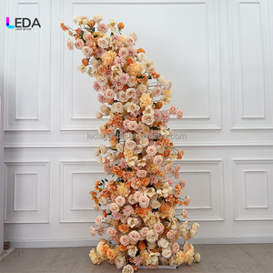 ซุ้มดอกไม้สีส้มสำหรับงานแต่งงาน LEDA ขายดี ตกแต่งหลังโซฟา ซุ้มดอกกุหลาบสำหรับงานแต่งงาน - Product Image 4