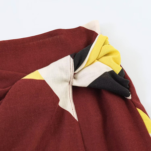 SHENZHU <span class=keywords><strong>Jupe</strong></span> Midi Femme Nouvelle Collection Été 2026 Imprimée Pliée Vintage Décontractée Taille Haute Mi-Mollet - Product Image 4