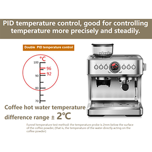 Macchina da Caffè Espresso Professionale Semi-Automatica Multi-Elettrica 20 <span class=keywords><strong>Bar</strong></span> con Doppio Servizio e Macinacaffè Certificata GS in Acciaio Inossidabile - Product Image 3