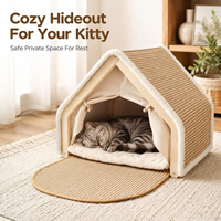 Lit pour chat moderne 4 saisons avec tapis griffoir en plastique pour chats d'intérieur