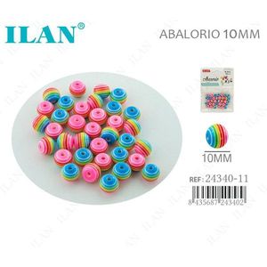 Perline a strisce ILAN Abalorio da 10 mm per la creazione di gioielli - Product Image 1