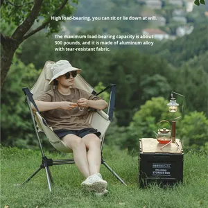 Sedia a Dondolo Pieghevole in Lega di Alluminio per Esterni - Sedia Portatile per Campeggio, Relax, Pausa Pranzo, Pesca con Schienale (Spedibile) - Product Image 3