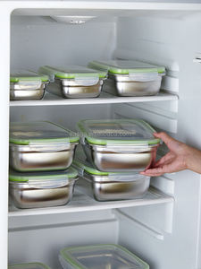 Récipient alimentaire empilable pour le stockage des aliments, forme Rectangle, sans BPA, en acier inoxydable, avec serrure - Product Image 6