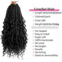 Tresses Box Braids en Fibre Synthétique Haute Température, Cheveux Sportifs Hydrofuges, Séchage Rapide, Sans Démangeaisons, Ondulés, Double Trame Faite à la Machine
