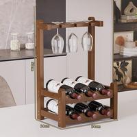 Organiseurs en bambou sur pied personnalisés, étagères de rangement pour vin, présentoir à vin à 3 niveaux pour comptoir, pour bouteilles et verres, pour bar à domicile