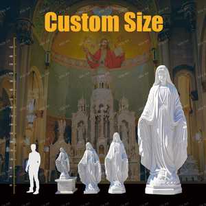 Sculpture de la Vierge Marie en marbre grandeur nature, statue religieuse de jardin extérieur, fournisseur de statues <span class=keywords><strong>catholiques</strong></span> sur mesure - Product Image 2