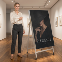 Écran d'affichage numérique LED pliable mobile FTV avec contrôle par application, 4 roues, 1080p, couleur 16 bits, luminosité 1000 cd