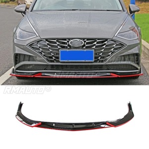 For Hyundai 10th Gen Sonata Car Front Bumper <b>Lip</b> Splitter Diffuser Body Kit <b>Gloss</b> Black Bumper Protector Modification Part - Product Image 4