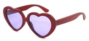Drôle amour coeur forme bambou bois lunettes de soleil lunettes de soleil polies à la main - Product Image 5