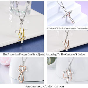 Collar de Acero Inoxidable con Colgante de Cruz de <span class=keywords><strong>Cirujano</strong></span>, Joyería Sencilla y Moderna, Chapado en Oro de 18K, Popular para Bodas - Product Image 2