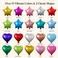 Ballons en feuille métallisée en forme d'étoile et de cœur de 10 pouces pour guirlande de ballons, décoration de fête, fournitures de fête