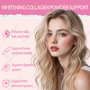 Poudre de collagène hydrolysé aromatisée à la fraise Aegelwell pour l'éclat de la peau, complément anti-âge pour une peau d'apparence <span class=keywords><strong>jeune</strong></span> - Product Image 3