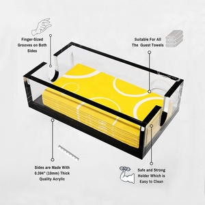 Serviette de bain moderne organisateur plateaux acrylique serviette papier pour le visage porte-mouchoirs en papier conteneur boîtes étui boîte à mouchoirs - Product Image 4