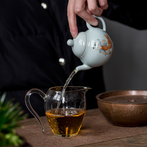 Guanlan Hand-Painted Porcelain Teapot Round With Lid Small Pear Shape For Kung Fu <b>Tea</b> <b>Set</b> Afternoon <b>Tea</b> Use - Product Image 3