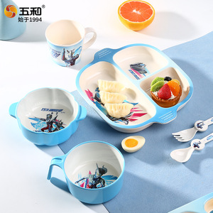 Five Ultraman Zero Kids Tableware Set Bpa Free Food Grade Melamine Bowls Cups For 6 Months Plus Children Dining - Product Image 2