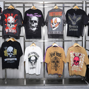 T-shirt surdimensionné basique à impression d'image personnalisée, 300 g/m², t-shirts unis, impression personnalisée à la demande, vêtements Y2k pour hommes - Product Image 2