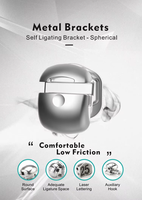 AURWEN MS3 Brackets Orthodontiques Autoligaturants Sphériques Multi-usages en Acier Inoxydable Base en Maille Marquage Laser Roth