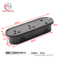 Nuevo Diseño de Organizador de Cables para Oficina con 3 Puertos USB y Enchufe Universal, Toma de Corriente para Escritorio