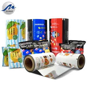 Custom Food Packaging Materials 90 Micron Plastic Aluminum Coated Plated PET Printed Sealing Printing Film Laminating Roll Soft