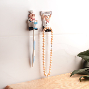 Chef Toothbrush <b>Hook</b> Wall Mounted Resin Holder For <b>Bathroom</b> Toothbrushes - Product Image 4