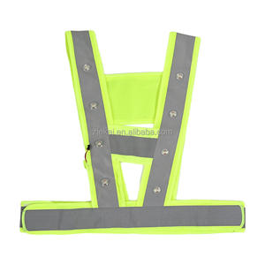 بيع بالجملة شحن USB الأشرطة المضيئة أدى الرياضة في الهواء الطلق ليلة تشغيل سترة ركوب مرنة الملابس العاكسة - Product Image 3